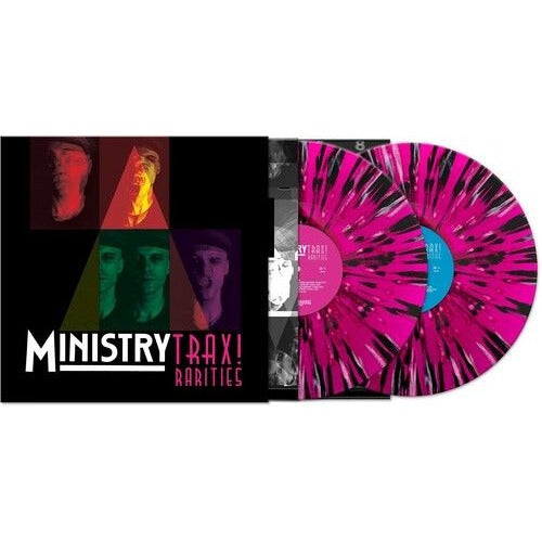 Ministry - Trax Rarities Limited Magenta/Black/White Splatter Color Vinyl LP