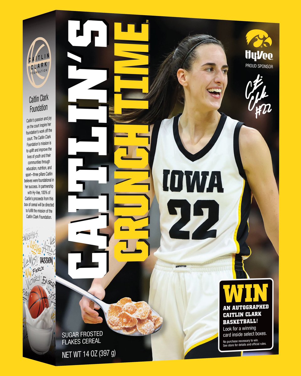 Caitlin Clark - Caitlin's Crunch Time Cereal with Autograph Basketball Chance