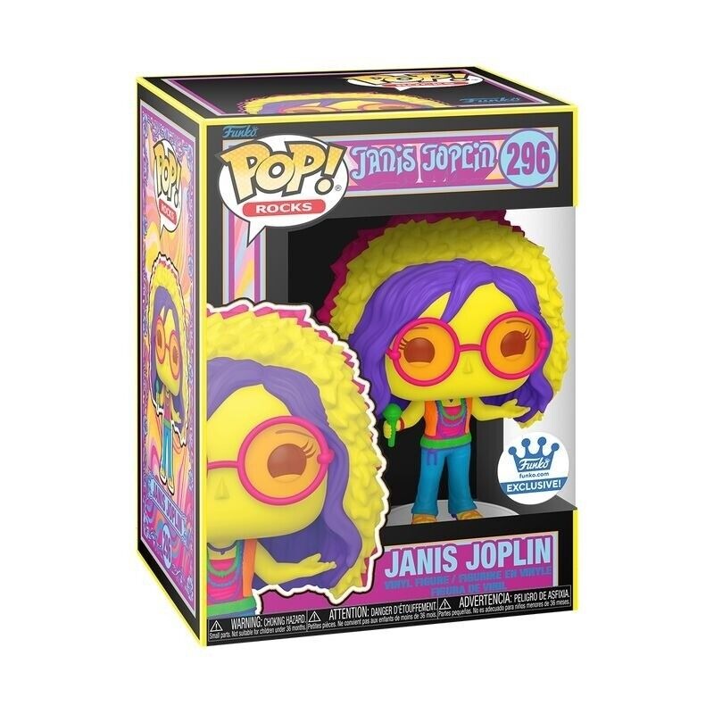 Funko POP! Rocks Janis Joplin Exclusive Black Light Figure #296