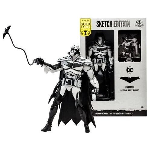 McFarlane Batman Limited Edition White Knight Sketch Edition Gold Label Figure