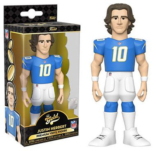 Funko GOLD NFL Los Angeles Chargers Justin Herbert 5" Figure Blue Jersey